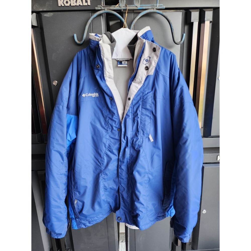 Columbia Core Interchange Vertex Jacket Men's 2XL Full Zip Coat Blue No Hood